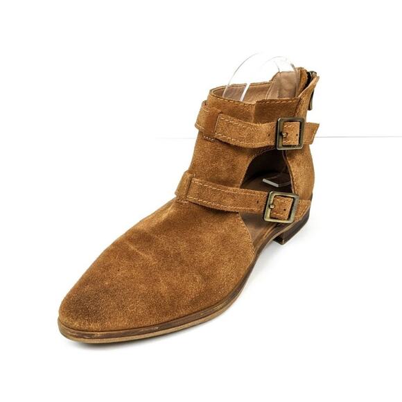 Chinese Laundry Shoes - Chinese Laundry Womens Shoes Dandie Tan Buckled Cut-Out Ankle Booties Size 7
